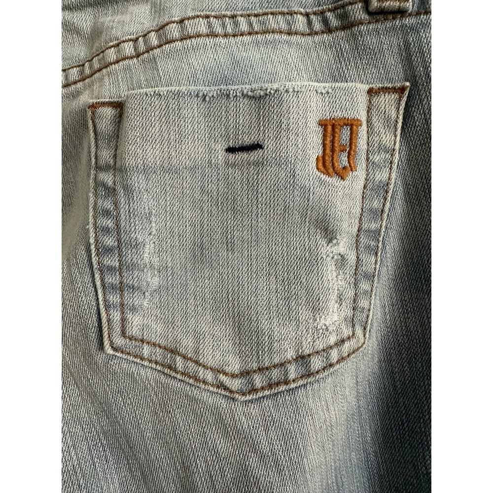 JET John Eshaya Jeans Women 4 Made In USA Blue Distressed Low Rise Grunge Y2K - Picture 4 of 11